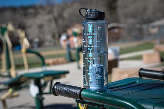 Epic Nalgene Filtered Motivational Water Bottle | Water Bottles With Times To Drink | USA Made Bottle and Filter | Dishwasher Safe | BPA Free with Time Marker | Removes 99.99% Tap Water Impurities