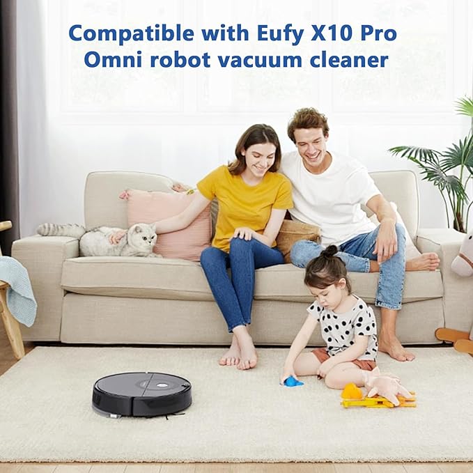 20 Pack X10 Pro Omni Replacement Parts Compatible with Eufy X10 Pro Omni Robot Vacuum Cleaner Accessories,1 Roller Brush, 2 HEPA Filters, 4 Mop Cloths, 6 Side Brushes, 6 Dust Bags, 1 Cleaning Tool