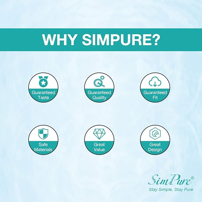 SimPure 5 Micron 10" x 2.5" Whole House Sediment Water Filter Cartridge Replacement for 10 inch RO Unit, Compatible GE FXUSC, Culligan P5, Aqua-Pure AP110, WFPFC5002, CFS110, WHKF-GD05, (Pack of 4)