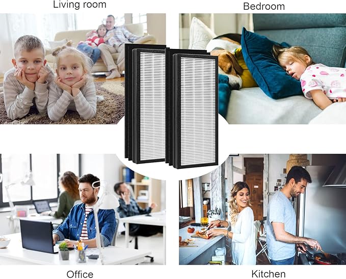 VEVA 8000 Replacement Filter, Compatible with VEVA 8000 Elite Pro Series Air Purifier, 2 HEPA Filters + 4 Pre-Filters