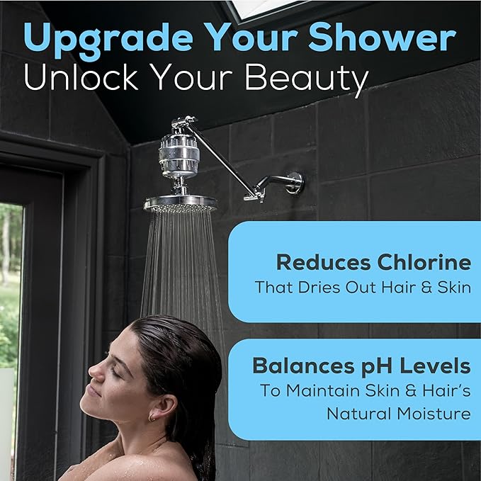 SparkPod 23 Stage Shower Head Filter for Dry Hair and Skin - High Output Universal Shower Filters to Remove Toxic Chemicals, Chlorine & Heavy Metals (Luxury Polished Chrome)