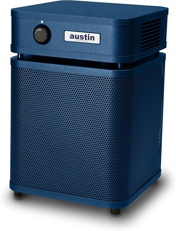 Austin Air HealthMate Plus Junior Air Purifier Midnight Blue - Advanced 4- Stage Filtration Air Purifiers For Home with Activated Carbon & Zeolite - Ideal as Air Purifiers for Bedroom, Model A250