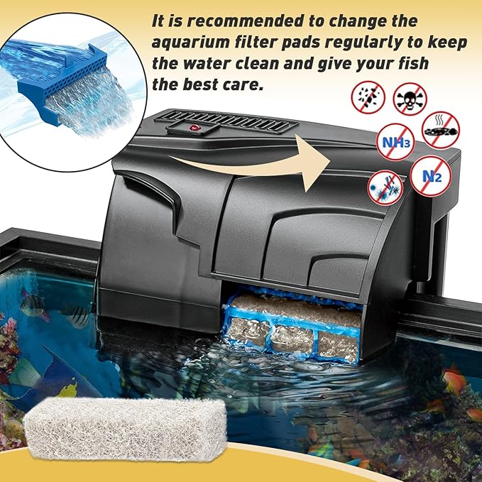 12 Count Ammonia Reducer Filter Pads for Aqueon - Replacement Filter Cartridges Small for Aqueon QuietFlow LED PRO Model 10