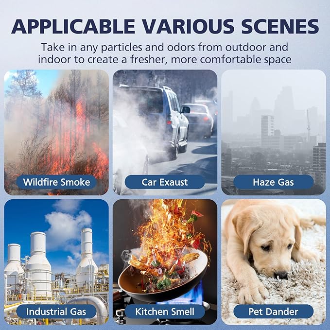2 Pack C545 HEPA Smoke Replacement Filter S Compatible with Winix C545 Air Purifier, Replaces Part 1712-0096-00 and 2522-0058-00, 2 HEPA Filter + 8 Activated Carbon Filters, Black