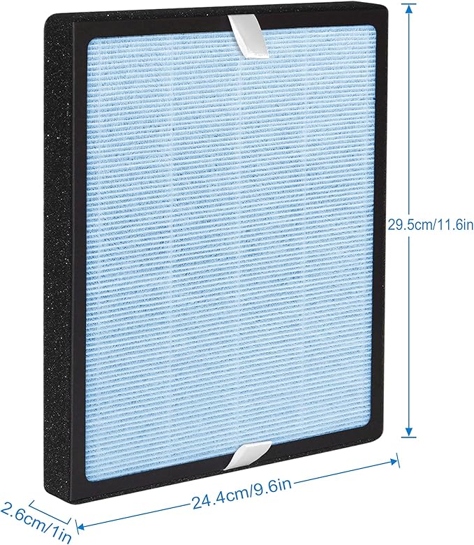 M11 Replacement Filter Compatible with HIMOX M11 Air Purifier, 2-in-1 H13 True HEPA 3-Stage Filtration Activated Carbon, 2 Pack