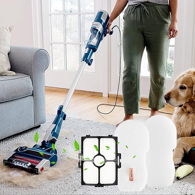HZ4002 Filter Replacement for Shark HZ3002 HZ3000 Stratos Ultralight Corded Stick Vacuum Accessories Spare Part, 2 HEPA & 4 Foam & Felt Filters Kit, Compare to Part # XFFKHZ3000 XHFHZ3000
