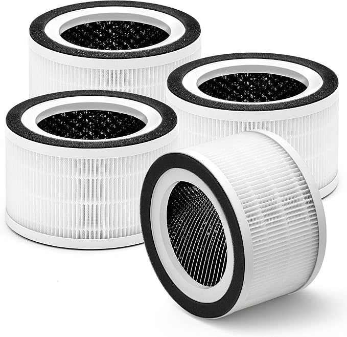 Fillo Air Puri-fier Filter Compatible with Afloia Air Filter Replacement Fillo/Halo and Allo Air Filter, Match ASIN: B088FHCS83/B07JG1R2GB/B07WR2CT7V, 3-IN-1 Filtration, 4-Pack