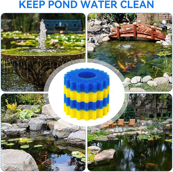 Pond Filter Sponges Replacement for VIVOHOME/VEVOR/VIVOGROW 1580/1840 GPH Pond Filter Parts Compatible with SUNSUN/Grech CPF-2500/3500 Pond Filter Replacement Pads for Koi Ponds