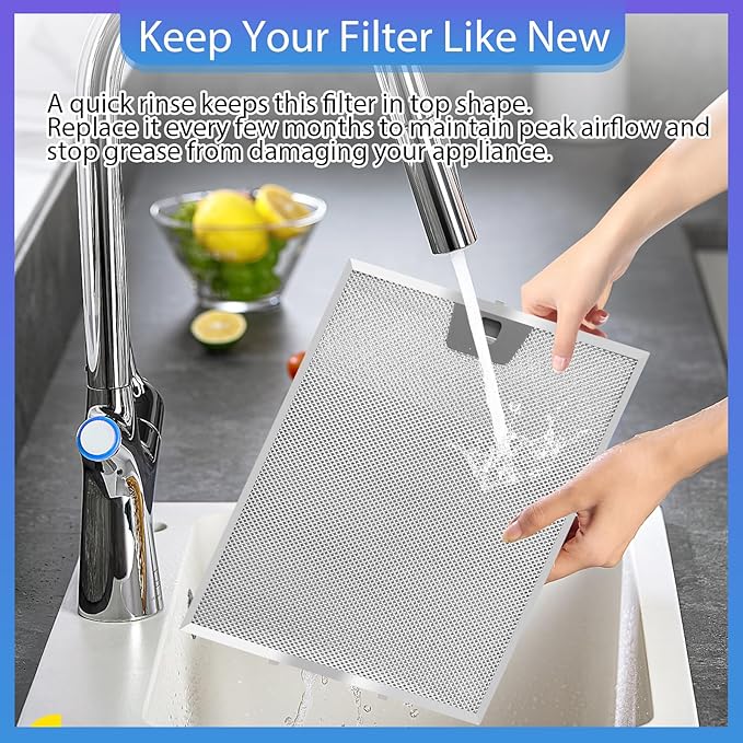 2 Pack-WB02X24872 Range Hood Grease Filter Replacement,Fits 11 7/8 x 11 7/8 x 3/8 Inch Range Hood