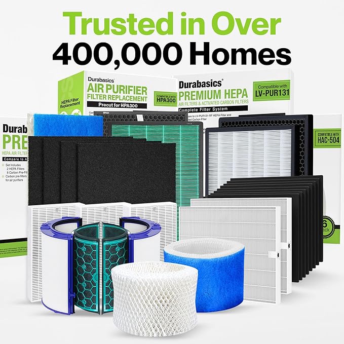 Durabasics 8 Pack Replacement Prefilter for Honeywell HPA200 | Carbon Pre Filter Replacements for Honeywell Prefilter A, Air Filter A, HRF AP1, HRF-A200, and HPA200 Filters