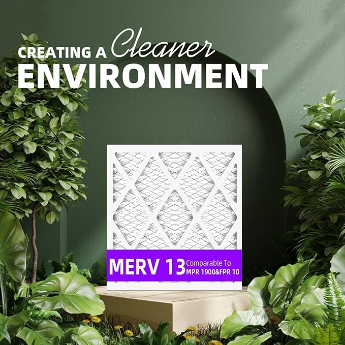 18x18x1 (6-Pack) MERV 13 Pleated Air Filter (Actual Size: 17.75"x17.75"x0.75") MPR 1900 & FPR 10, Furnace Air Filters,18x18x1 air filter