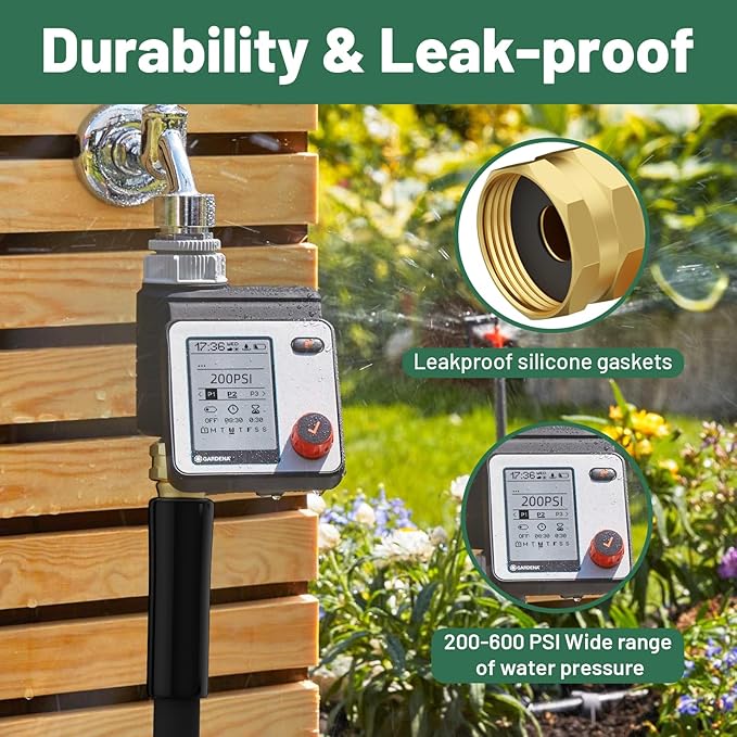 Garden Hose 25 ft x 5/8 in Heavy Duty Water Hose, Flexible and Durable, Lightweight Rubber Hybrid Hose, Leak-Free Connections, Male to Female Fittings, BT25B, Black