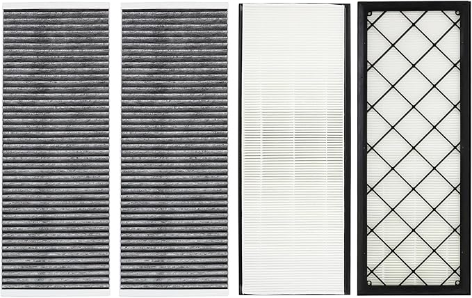 4pcs Air Filter Compatible with Tesla Model Y Cabin Air Filter HEPA Air Intake Filter Replacement with Activated Carbon for 2019-2026 Model Y Accessories Fit Model Y 2025 Refresh