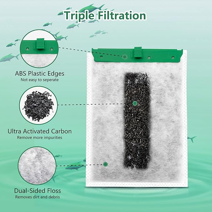 Aquarium 48 Pack Medium Filter Cartridges Compatible with Whisper Filters 10i IQ10 PF10 Power Filters