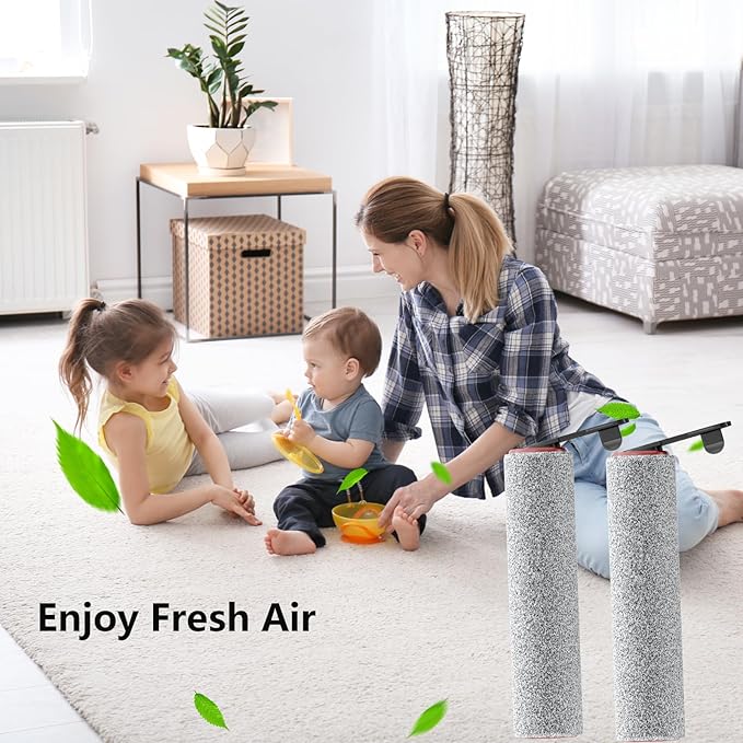 Replacement Vacuum Filters Roller Brushes Compatible with Dreame H12 Pro Wet Dry Vacuum Cleaner, Efficient Replacement Filters for Clean Floors (【H12Pro】2 Brush)