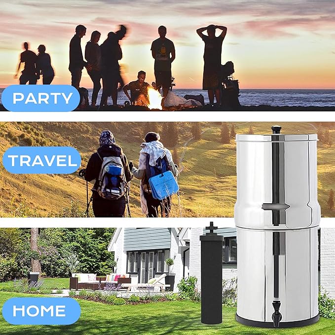 NSF/ANSI 42&372 Certified Water Filter,Gravity Water Filter Replacement for Berkey® BB9-2® Black Purification Elements and Berkey® Gravity Filter System, 4 Pack