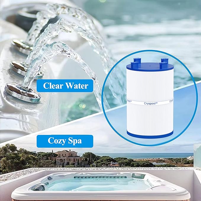 Cryspool® 07120 Filter Compatible with PD075-2000, C-7367, Dimension One 1561-00, FC-3059, 70759, AK-60035, 75 Sq. Ft Spa Filter Cartridge, 2 Pack