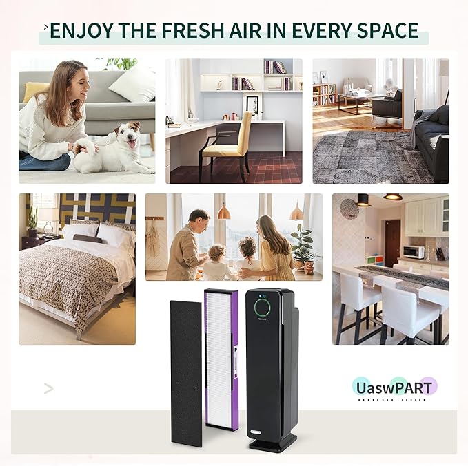 FLT5250PT Filter Compatible with Germ-Guardian Filter C for AC5000, AC5000E, AC5250PT, AC5350B, AC5350BCA, AC5350W, AC5300B, CDAP5500B, AP2800CA, 4 Main Filters & 6 Carbon Filters