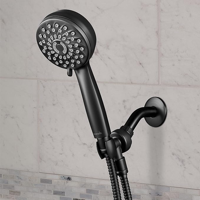 Waterpik High Pressure Hand Held Shower Head With Hose, PowerPulse Massage 7-Mode, Matte Black XPB-765ME