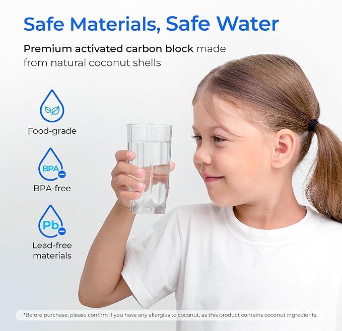 Waterdrop FQK1R, GXULQR Under Sink Replacement Filter, NSF/ANSI 42 372 Certified, Replacement for Hexagonal Head GE SmartWater GXULQR, GXULQK and GXK140TNN, 2K Gallons, 2 Filters