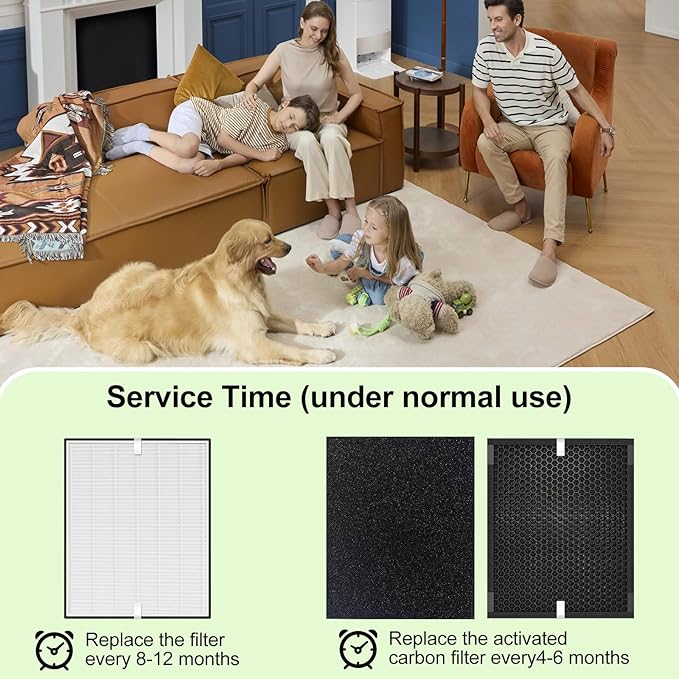 8 Pack 3000 Replacement Filters Compatible with 3000 Series,1Filter + 2 Activated Carbon Filter + 5 Pre-Filters