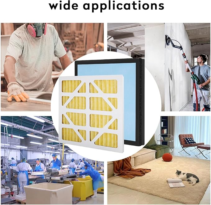 Upgraded 5 Pack MERV-11 Filter and 2 Pack HEPA& Activated Carbon Filter Replacement Set Compatible with AlorAir CleanShield HEPA 550 Air Scrubber (Pack of 7)