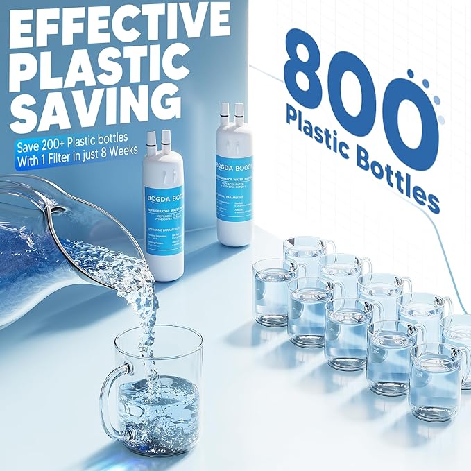 BOGDA W10295370A Water Filter Replacement Compatible with Whirlpool, Kenmore, and Maytag Replaces EDR1RXD1, WHR1RXD1, Filter 1, KAD1RXD1, P8RFWB2L, P8WB2L, P4RFWB, P5WB2L, 46-9081, 9930, 3 Packs