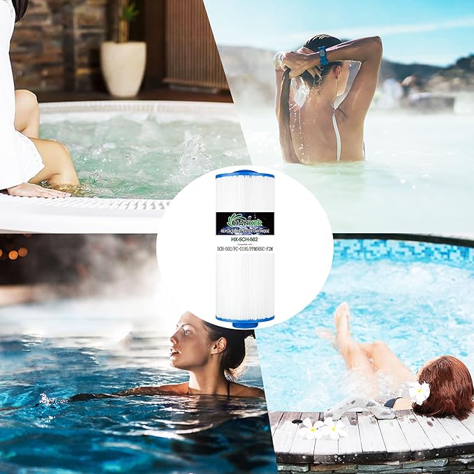 5CH-502 Spa Filter Cartridge Replaces for PPM50SC-F2M, Filbur FC-0195, Marquis Spa 20041, 20091, 370-0237, C-5303, 50501, 2" Male Thread/MPT Hot Tub Filter, 50 sq.ft Cal Spas, 2 Pack