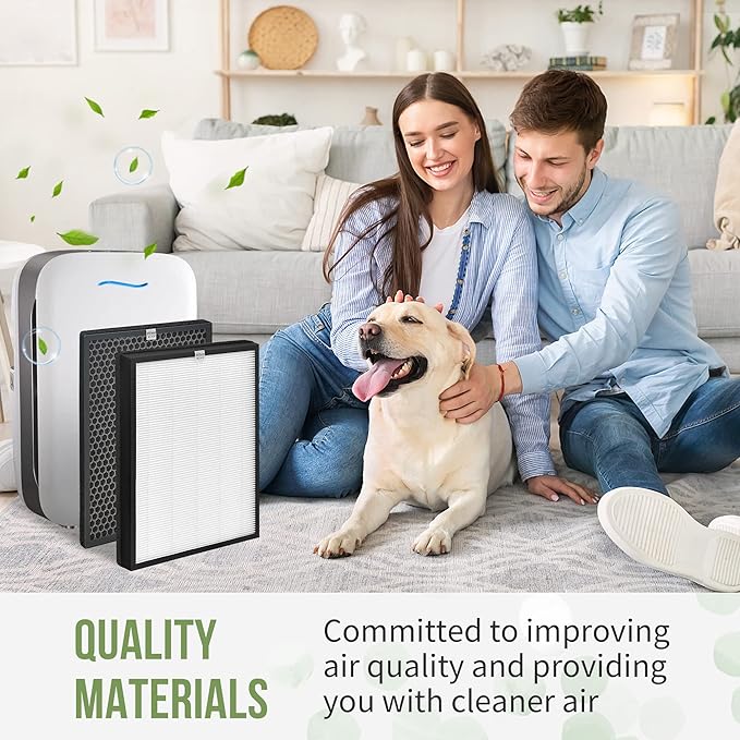 AP-B102 Replacement Filter Compatible with Alexapure Breeze Air Pu-rifier AP-B102 and 3049 Filter Set, 1 H13 True HEPA Filters and 1 Activated Carbon Filters Included