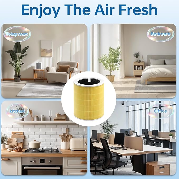 2 Pack Core 600S-RF Replacement Filter for Levoit Core 600s, 3-In-1 Filter& Activated Carbon Filter, 5.54 lbs