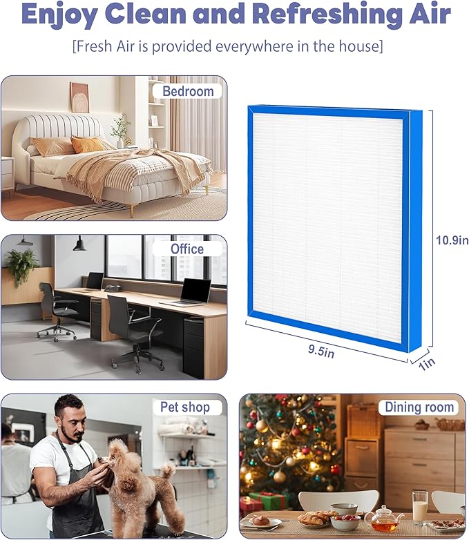 AF-10FL Replacement Filter Compatible with HoMedics Air Purifier AF-10 AP-15 AR-10 Filter, Part Number AF-10FL AP-15CRF AF-15, with 2 HEPA Filter + 4 Activated Carbon Pre-filters