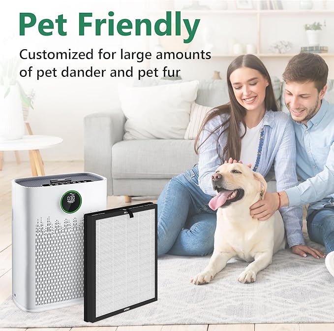 2 Packs HAP-603 Replacement Filter Compatible with ECOSELF HAP603 Air Cleaner Purifier, 3-in-1 HAP603 Replacement Filter, White