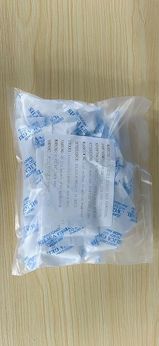 O2frepak 50 Gram(10Packs) Food Grade Moisture Absorbers Silica Gel Packs Desiccant for Storage,Food Safe Dessicant Silica Gel Packets for Moisture Storage Control