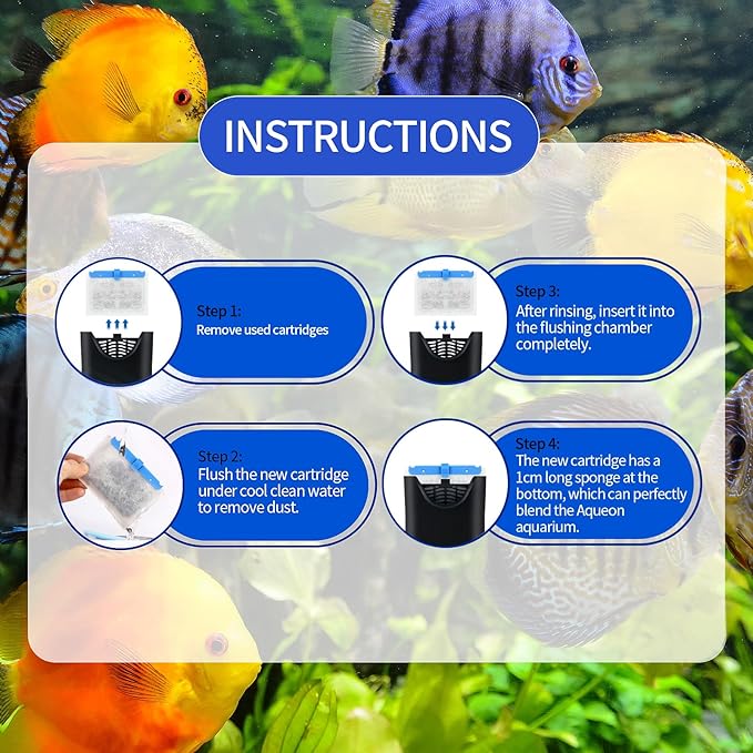 10 Pack Small Replacement Filters Cartridges with Aqueon QuietFlow,Replacement Filter Cartridges with Aqueon QuietFlow with More Activated Carbon,for Minibow Aquarium Filters Size 1/2.5/5 Gallon