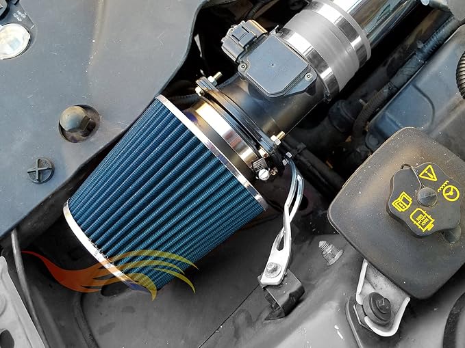 BLUE 2.5" 63.5 mm Inlet Cold Air Cone Replacement Performance Washable Clamp-On Dry Air Filter