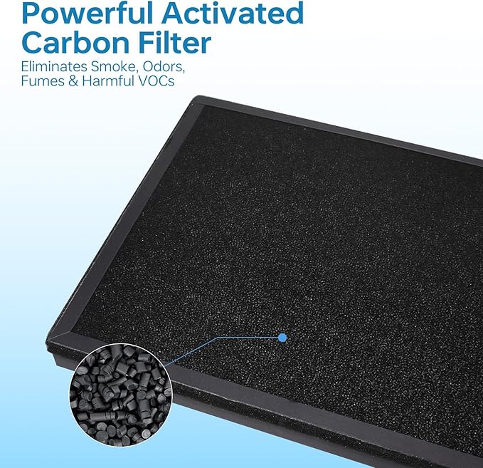 2 Pack HAP603 Replacement Filter Compatible with ECOSELF HAP603WF & HAP603 Air Purifi-er, H13 True Filter with Activated Carbon Replacement Filte