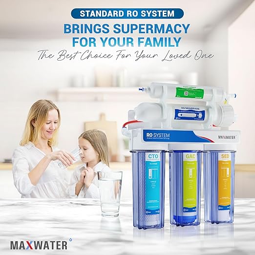 Max Water 5 Stage 50 GPD (Gallon Per Day) RO (Reverse Osmosis) Standard Water Filtration System - Under-Sink/Wall Mount (with Tank & Faucet) - Model: RO-5C5