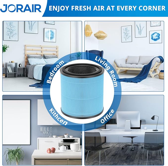 4 Pack AP0601 Filters Compatible with AIRTOK AP0601 Air Purifier 4-IN-1 HEPA Filter for Smoke Dust Odors Pollen Pet Dander Quiet 99.97% Removal to 0.3 Microns for Home Bedroom