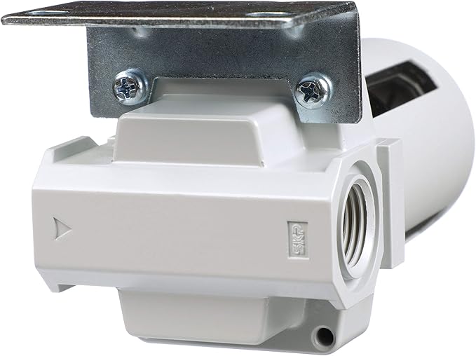 PneumaticPlus SAF400-N04B Compressed Air Particulate Filter 1/2" NPT, 10 Micron Element, Poly Bowl, Manual Drain, Bracket