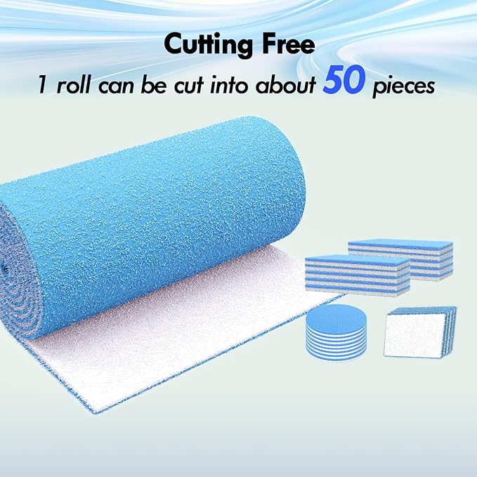 2PCS 12 x 120" Air Vent Filters, Cut-to-Size MERV 8 Filter Material, Triple Layer HVAC Furnace Vent Filters for Home, Floor, Ceiling, Grilles - Includes 48PCS Adhesive Hook Tape.