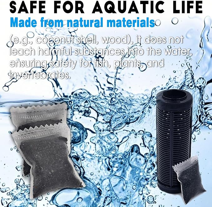 xcivi 6PCS Carbon Filter Media for Aquariums, Premium Activated Carbon, Aquarium Filter Media, Media Filter Bags Activated Carbon Charcoal Aquarium Fish Tank Canister Filter