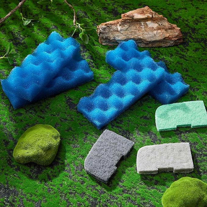 40 Pcs Replacement Filter Media Kit Compatible with Fluval 306/307, Aquarium Filters Set Including 4 Biological Foams, 36 Ammonia/Phosphate/Nitrite Remover