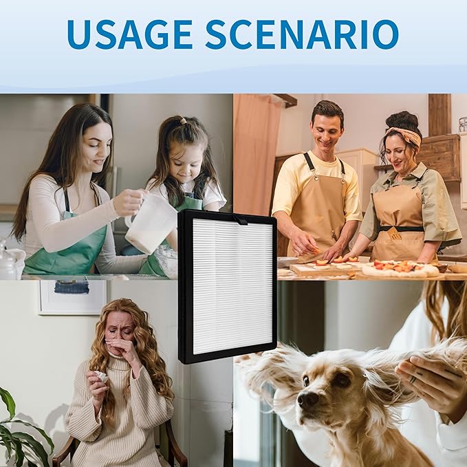 ClearAir-A5 Replacement Filter, Compatible with VEWIOR ClearAir-A5 Air Purifier, 3-in-1 H13 True HEPA and Activated Carbon Filters, 2 Pack