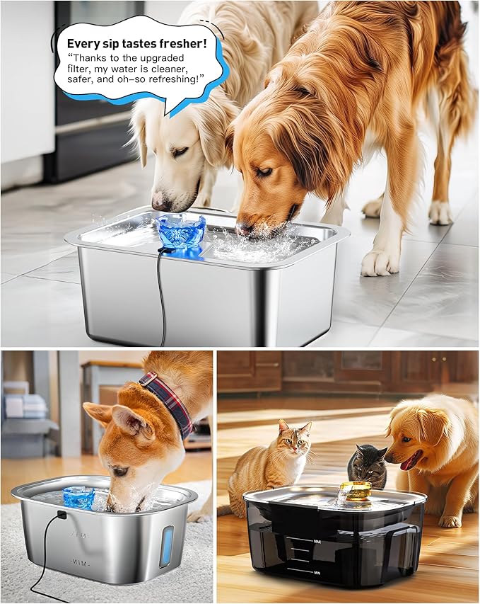 (4 Pack) Pet Water Fountain Filters Replacement, Filter Cartridge for lesotc Dog Water Fountain/Dog Water Bowl Dispenser, High-Efficiency & Safer & Cleaner Water