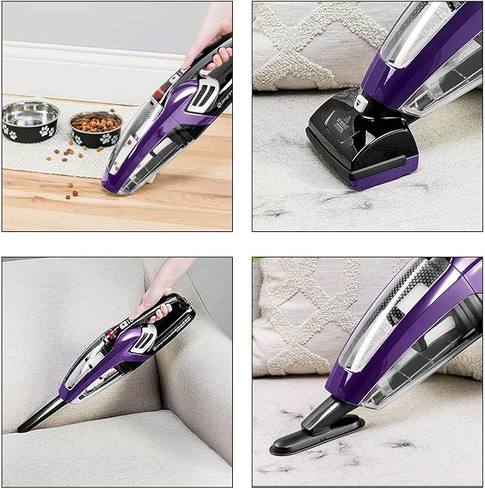 4 Pack Handheld Vacuum Filter for Bissell Pet Hair Eraser Lithium Ion Hand Vacuum filter Replacement 2390 2390A 2389 2579 2284W Replaces 1614203 1614212 1614204 with 1 Little Brush