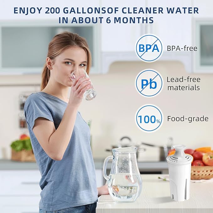 Water Filter Replacement for Brita Stand Pitchers,10 Packs Water Filters Fit for Brita OB03, Classic 35557, Mavea 107007 by APPLIANCEMATES