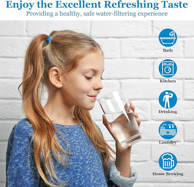 20 Micron Water Filter 10" x 2.5", 10-inch Whole House Sediment Pre-Filters for Well & Tap water, Replacement Cartridge for FXWPC, EQ-PFC35, ECP5-10, S1, 3WH-STDPL-F02, SPC-25-1005, 6-Pack