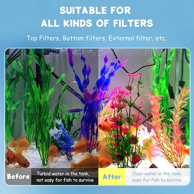 SHIGATSU Aquarium Filter Floss Rolls, Aquarium Filter Sponge for Fish Tank Filter - Aquarium Filter Media for Freshwater or Marine Aquariums(39.4”x5.1”)