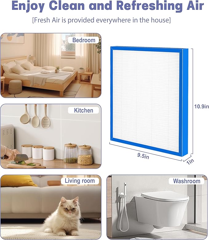 AF-10 Replacement Filter Compatible with HoMedics Air Purifier AF-10 AP-15 AR-10 Filter, Part Number AF-10FL AP-15CRF AF-15, with 1 HEPA Filter + 4 Activated Carbon Pre-filters