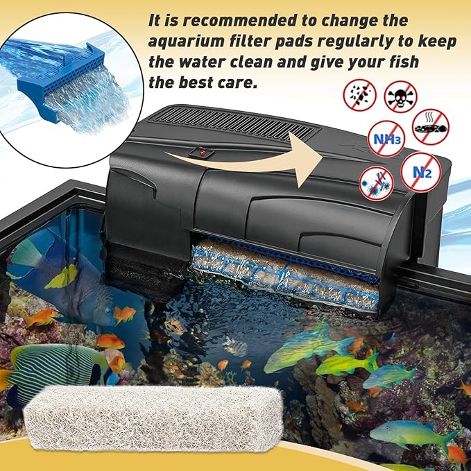 30 Count Ammonia Reducer Filter Pads for Aqueon - Replacement Filter Cartridges Small for Aqueon QuietFlow LED PRO Model 20 and 75